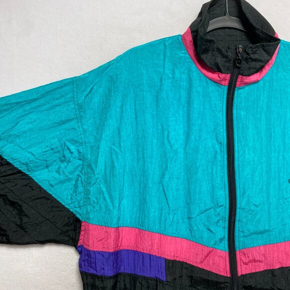 Vintage Pierre Cardin Jacket Mens M Multicolor Nylon Running 90s Windbreaker - Picture 6 of 14